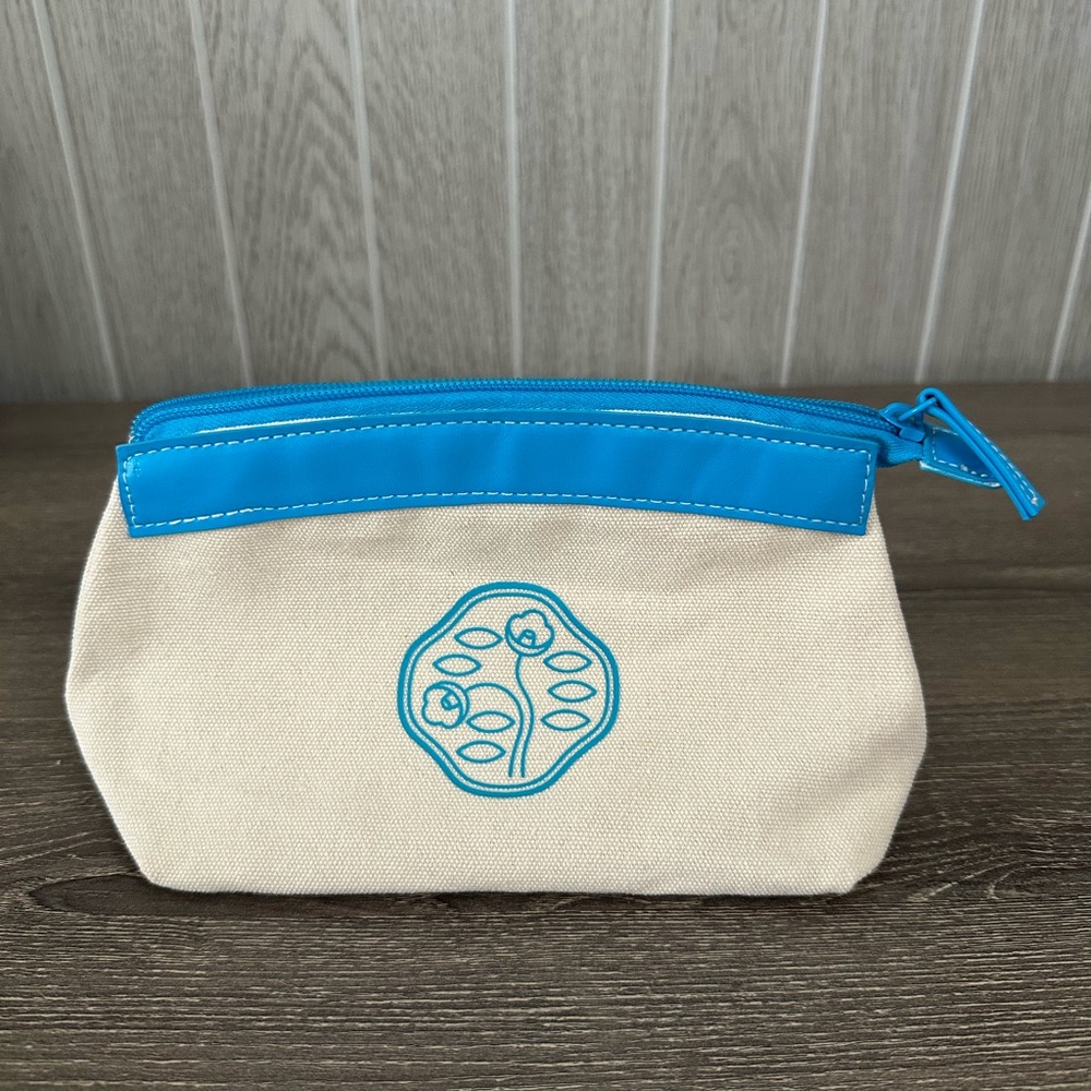 Blue Makeup Cosmetic Bag Recycled Canvas